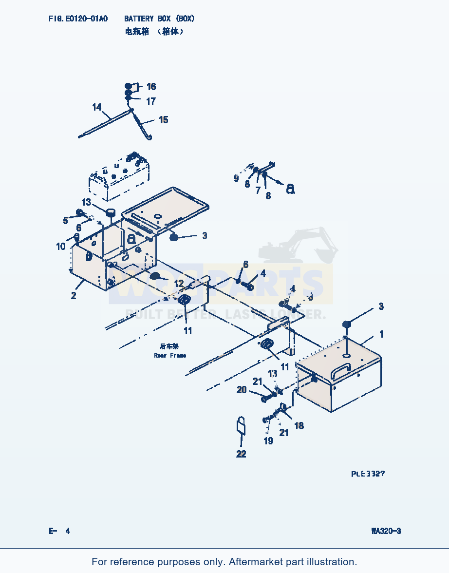 Komatsu WA320-3 Battery Box(Box) (|000094) parts diagram