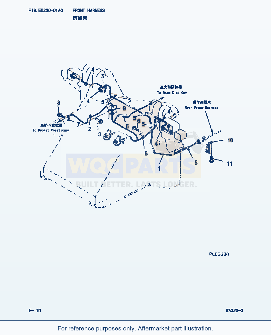 Komatsu WA320-3 Front Harness (|000098) parts diagram