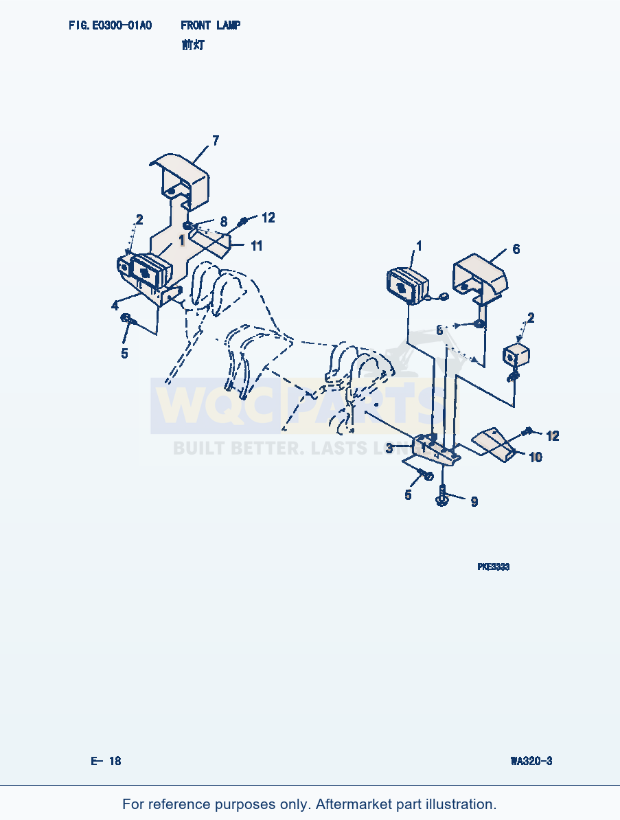 Komatsu WA320-3 Front Lamp (|000102) parts diagram