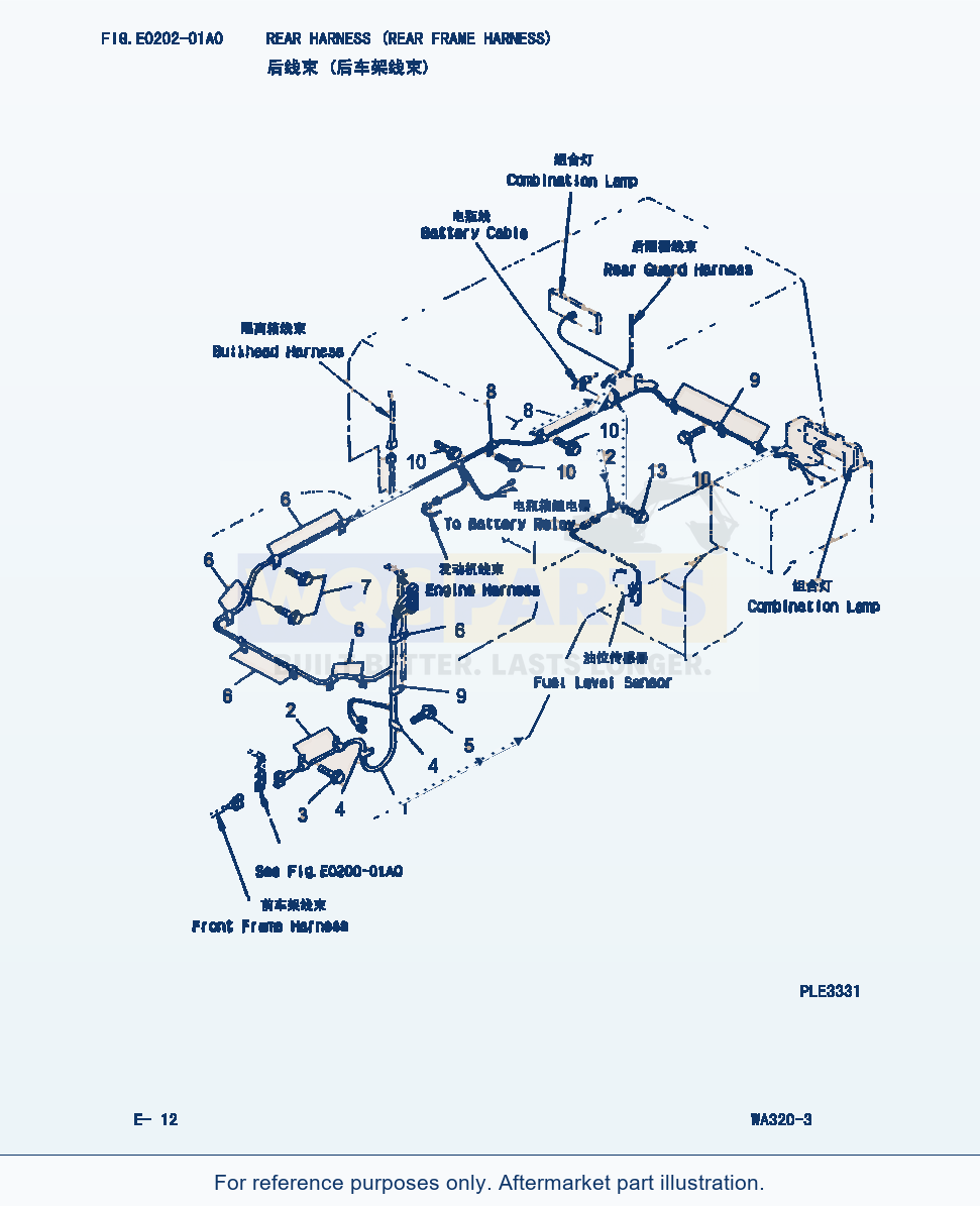 Komatsu WA320-3 Rear Harness(Rear Frame Harness) (|000099) parts diagram
