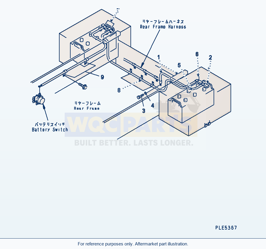 Komatsu WA320-3 Battery (Battery Line) Serial 53001-UP parts diagram
