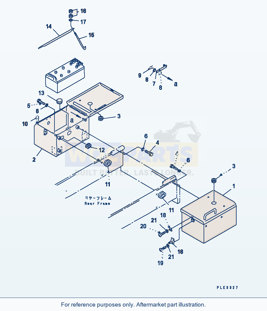 Komatsu WA320-3 Battery Box (Box) Serial 50001-UP (FOR CHINA) parts diagram