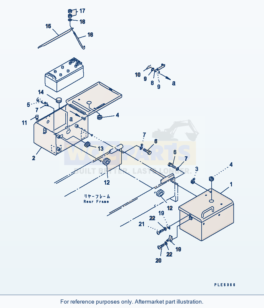 Komatsu WA320-3 Battery Box (Box) Serial 53001-UP parts diagram