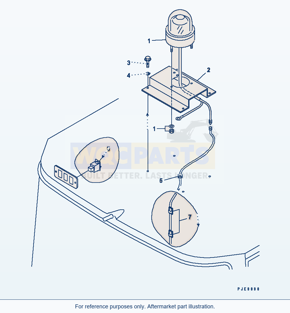 Komatsu WA320-3 Beacon Lamp(#54001-) parts diagram