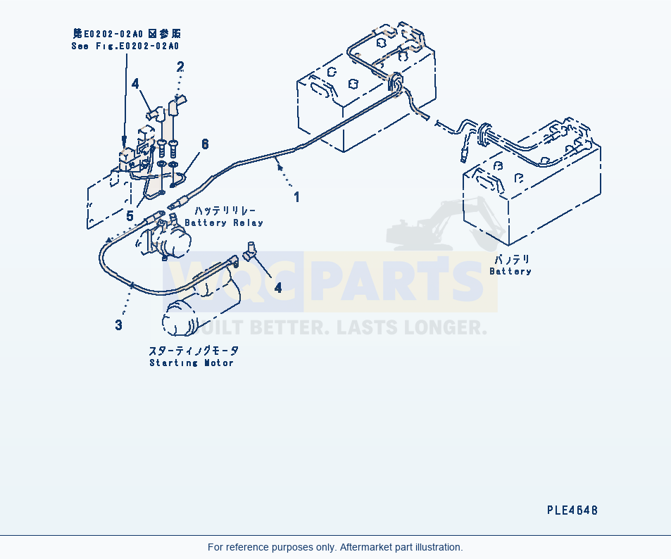 Komatsu WA320-3 Rear Harness (Battery Line) Serial 53001-UP parts diagram