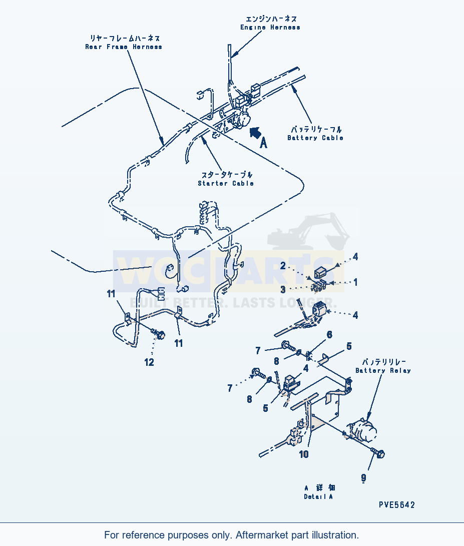 Komatsu WA320-3 Rear Harness (Slow Blow Fuse And Mounting) parts diagram