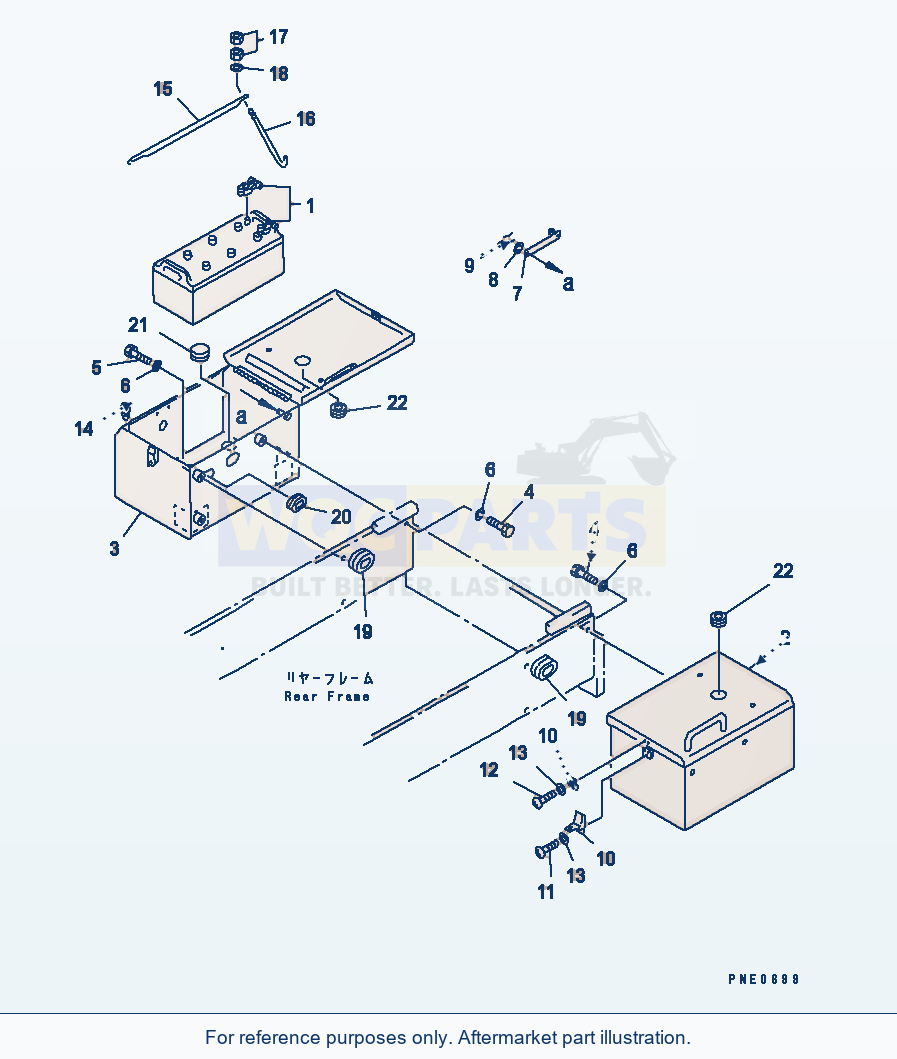 Komatsu WA320-3 Battery And Battery Box(#50001-) parts diagram