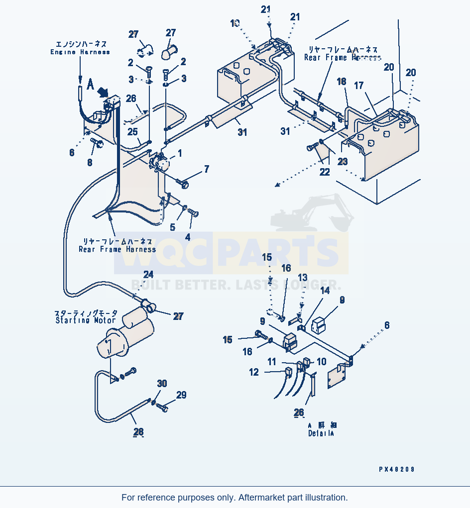 Komatsu WA320-3 Electrical System (Battery Line)(#50001-) parts diagram