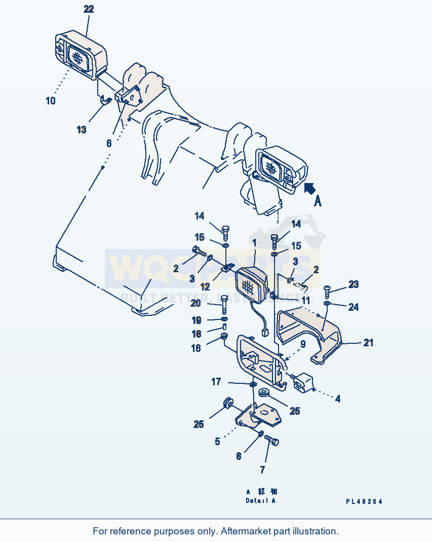 Komatsu WA320-3 Electrical System (Front Lamp)(#50001-) parts diagram