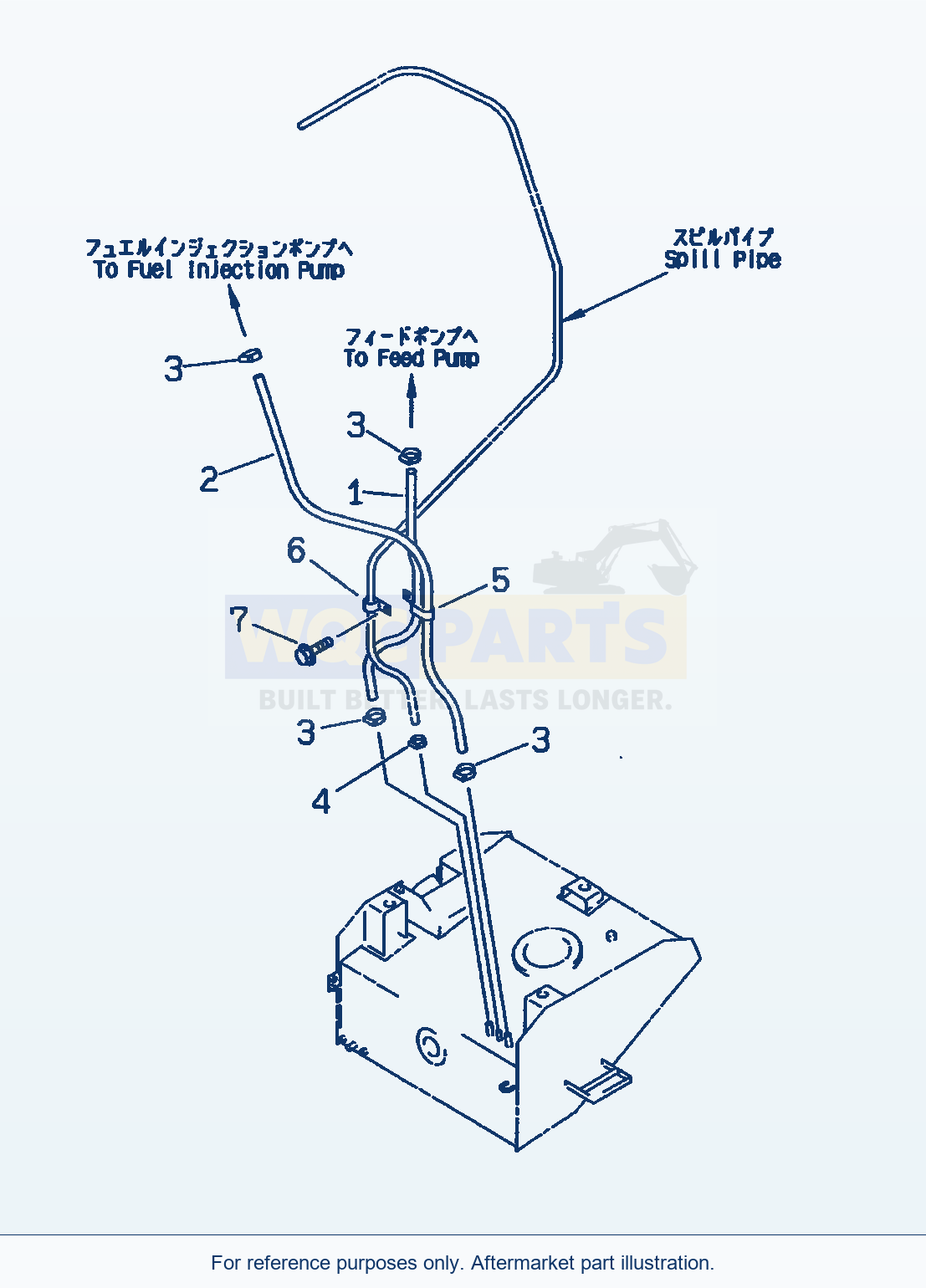 Komatsu WA320-3 Fuel Piping(#50001-) parts diagram
