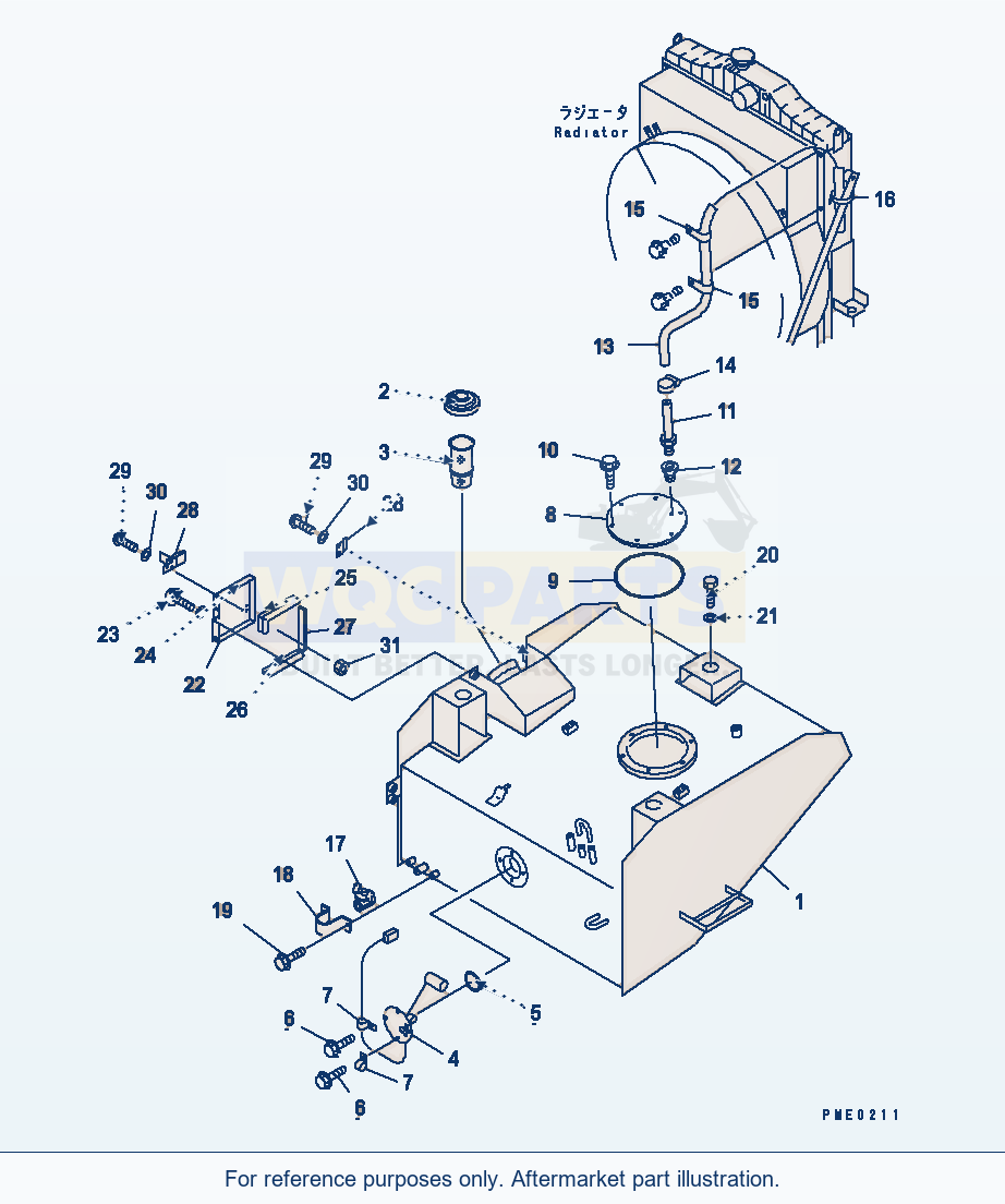 Komatsu WA320-3 Fuel Tank(#50001-) parts diagram