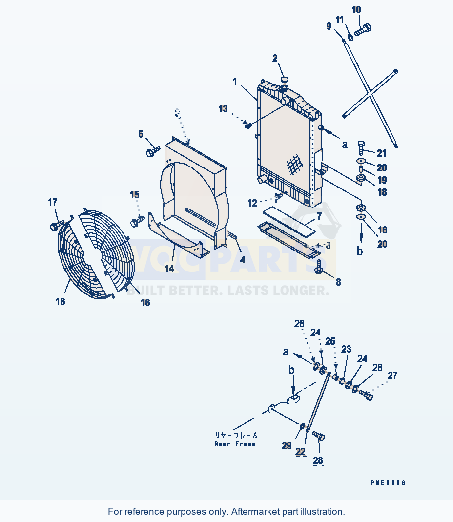 Komatsu WA320-3 Radiator(#50001-) parts diagram