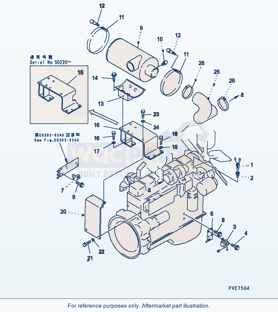 Komatsu WA320-3 Engine (Air Cleaner And Engine Related Parts) parts diagram