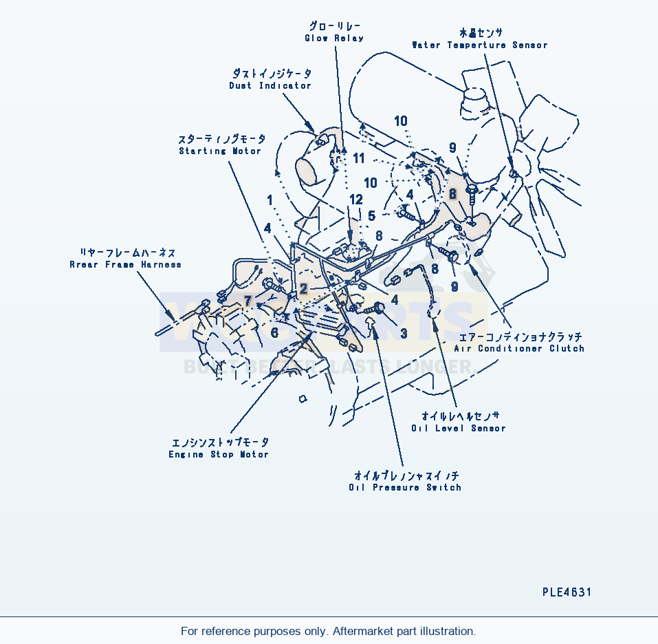 Komatsu WA320-3 Engine (Engine Harness) parts diagram