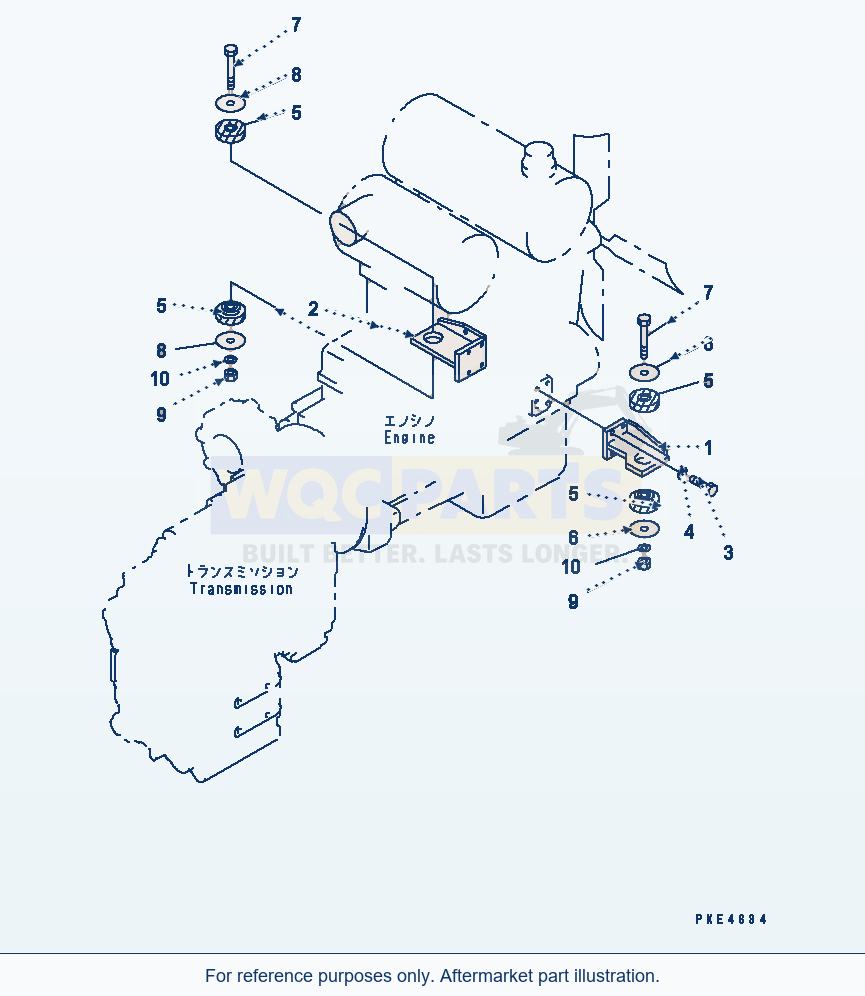 Komatsu WA320-3 Engine Mounting Serial 53001-UP parts diagram