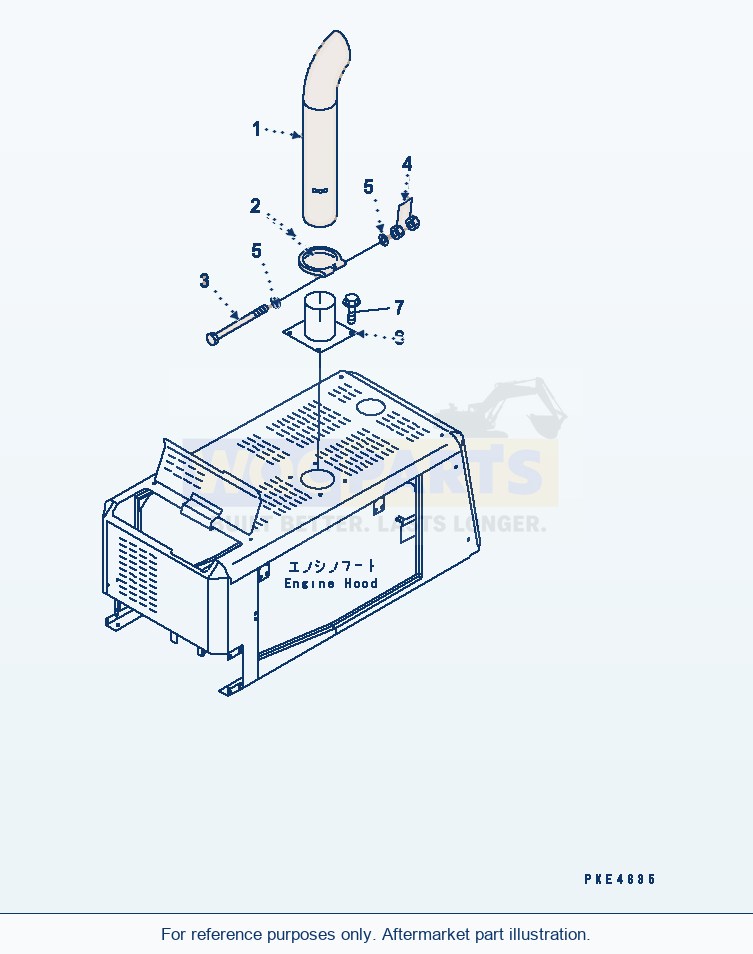 Komatsu WA320-3 Exhaust Pipe(#53001-53999) parts diagram