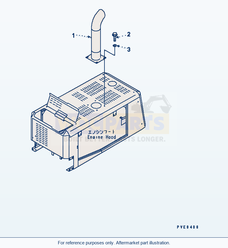 Komatsu WA320-3 Exhaust Pipe(#54001-) parts diagram