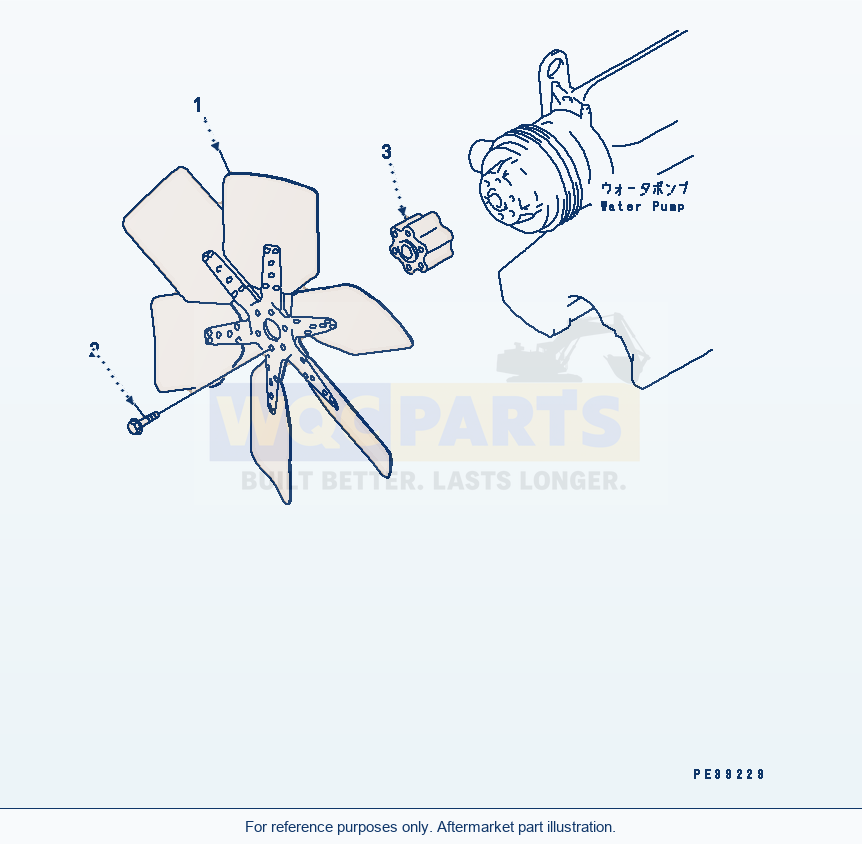 Komatsu WA320-3 Cooling Fan(#15614-) Serial 53001-UP parts diagram