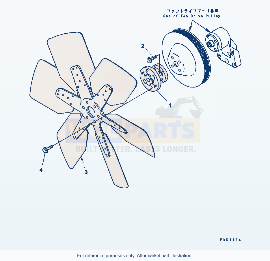 Komatsu WA320-3 Cooling Fan(#26200467-) parts diagram