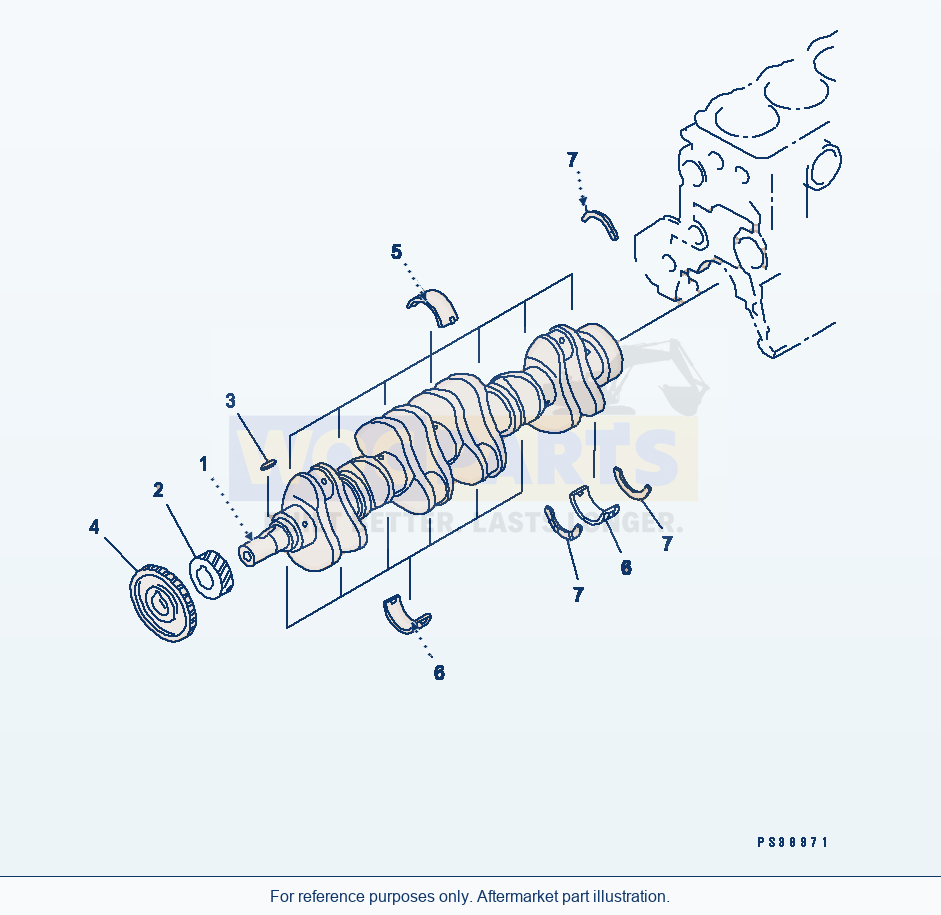 Komatsu WA320-3 Crankshaft(#15614-) Serial 53001-UP parts diagram