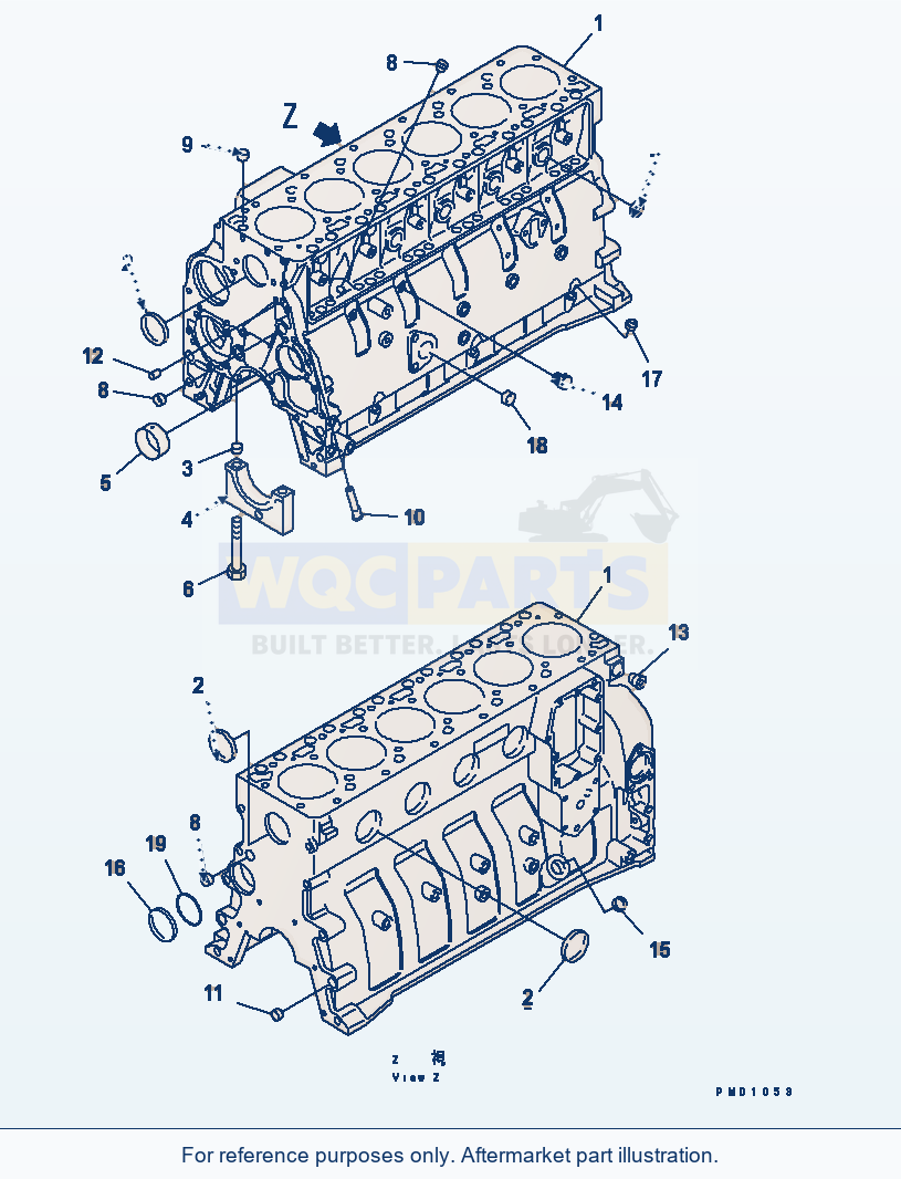 Komatsu WA320-3 Cylinder Block(#26200467-26228197) parts diagram