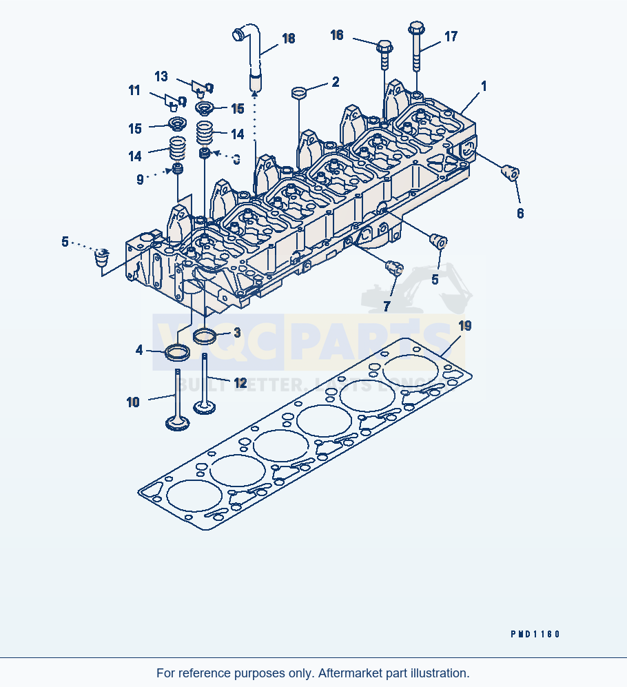 Komatsu WA320-3 Cylinder Head(#26200467-26253953) parts diagram