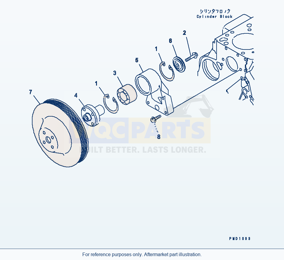 Komatsu WA320-3 Fan Drive Pulley(#26200467-) parts diagram