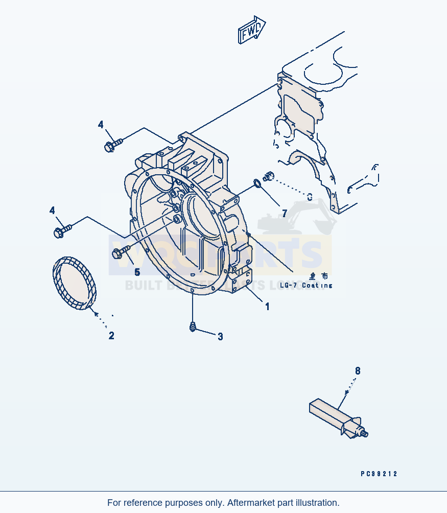 Komatsu WA320-3 Flywheel Housing(#15614-) Serial 53001-UP parts diagram