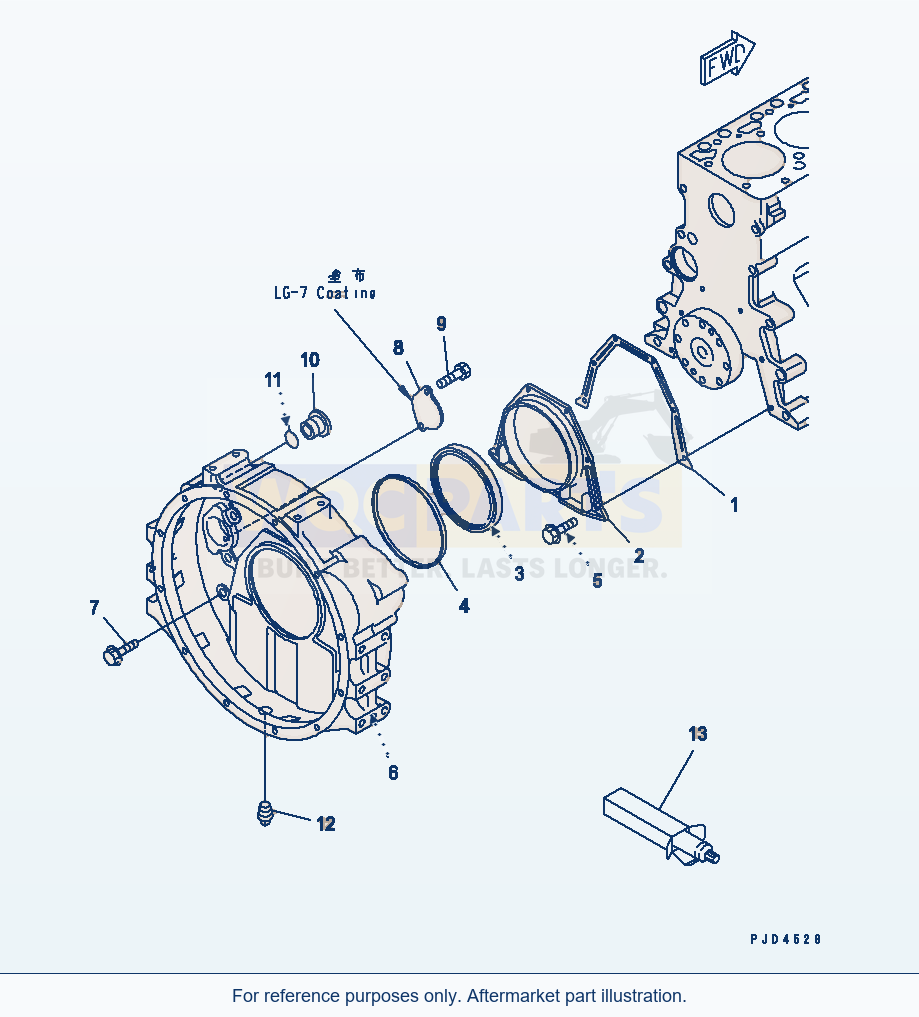 Komatsu WA320-3 Flywheel Housing(#26253348-) parts diagram