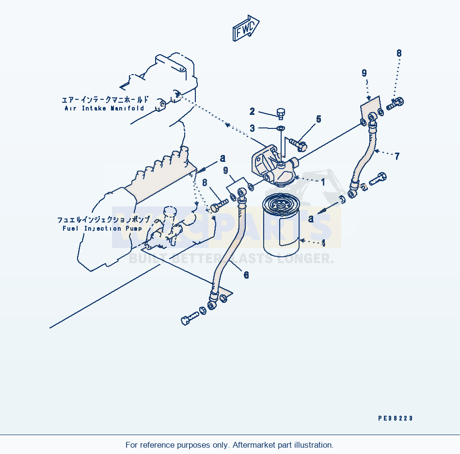 Komatsu WA320-3 Fuel Filter(#24445-) Serial 53001-UP parts diagram