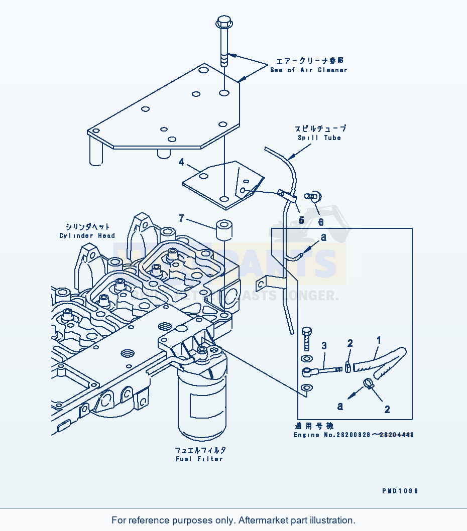 Komatsu WA320-3 Fuel Return(#26200929-26231950) parts diagram