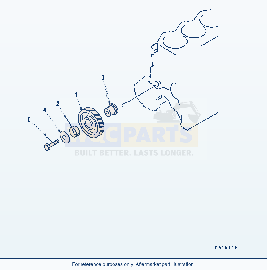 Komatsu WA320-3 Idler Gear Serial 53001-UP parts diagram