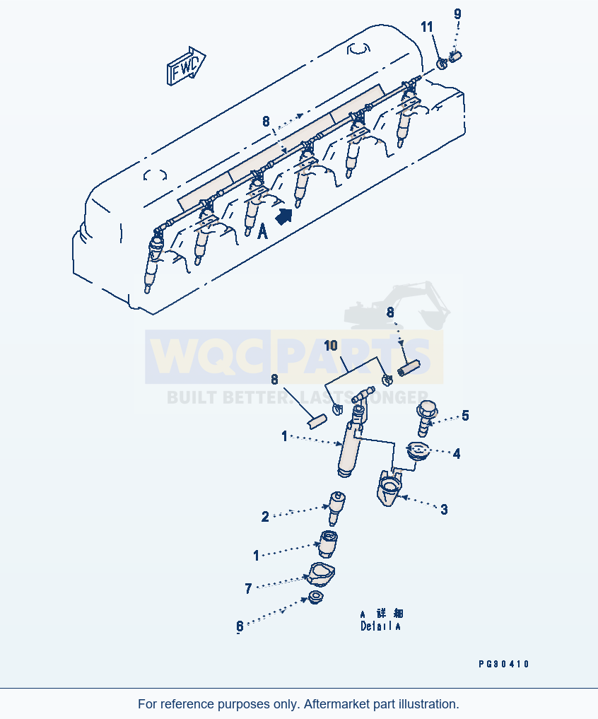 Komatsu WA320-3 Injection Nozzle(#15614-) Serial 53001-UP parts diagram