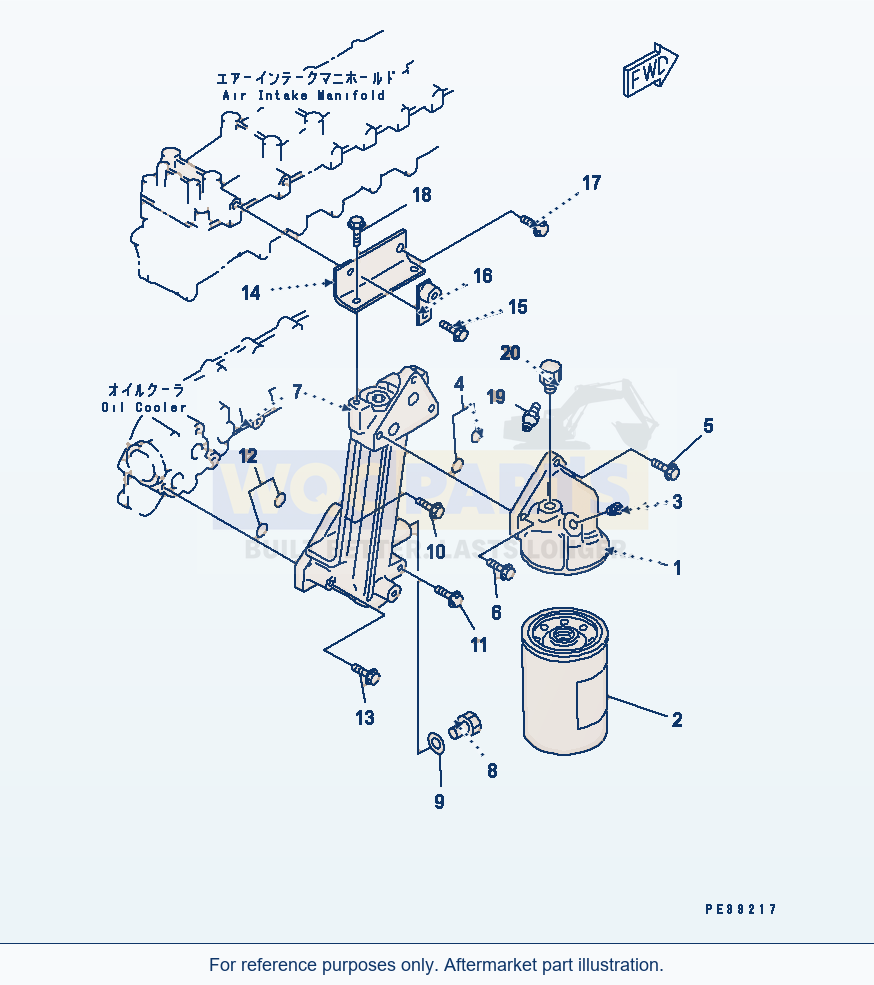 Komatsu WA320-3 Oil Filter(#15614-) Serial 53001-UP parts diagram