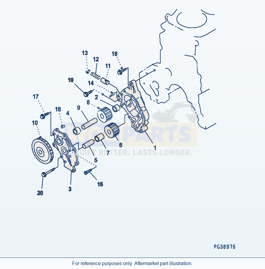 Komatsu WA320-3 Oil Pump Serial 53001-UP parts diagram