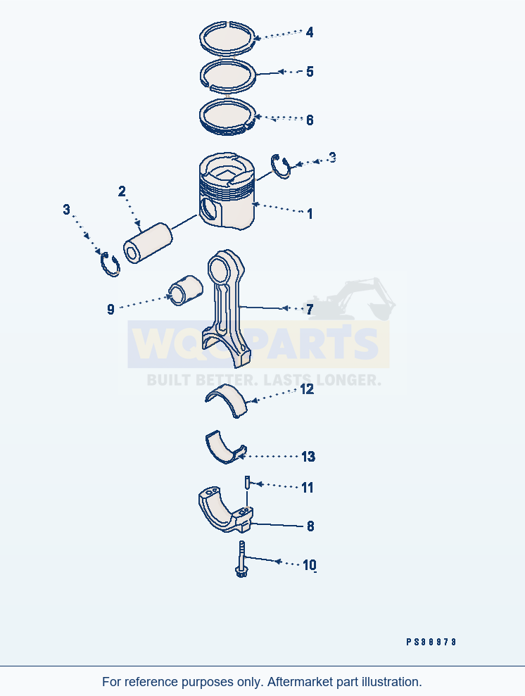 Komatsu WA320-3 Piston Serial 53001-UP parts diagram
