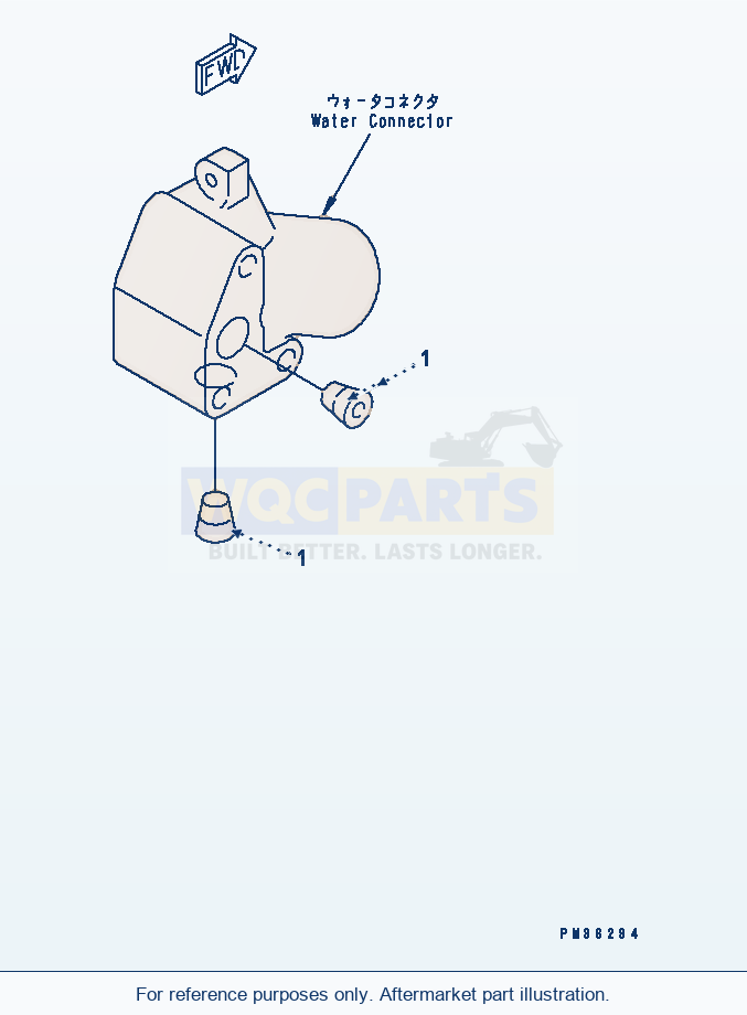 Komatsu WA320-3 Water Connector Plug parts diagram