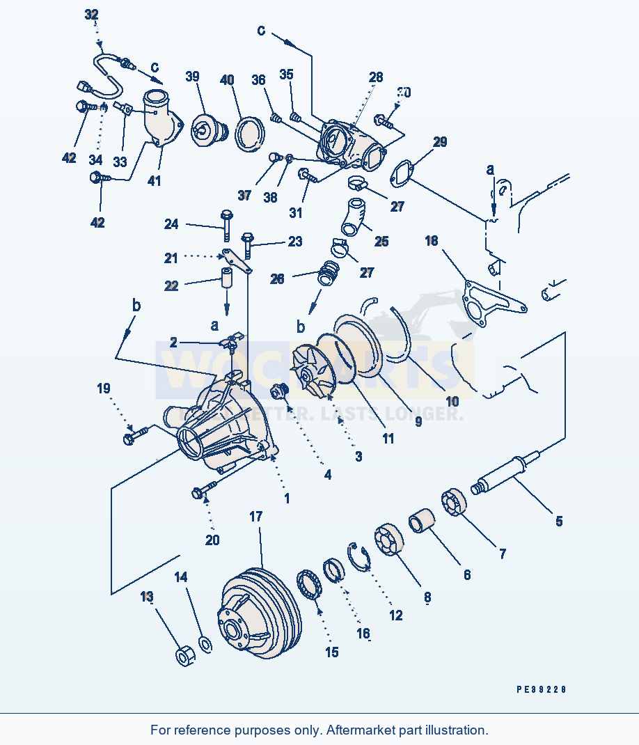 Komatsu WA320-3 Water Pump(#19433-) Serial 53001-UP parts diagram