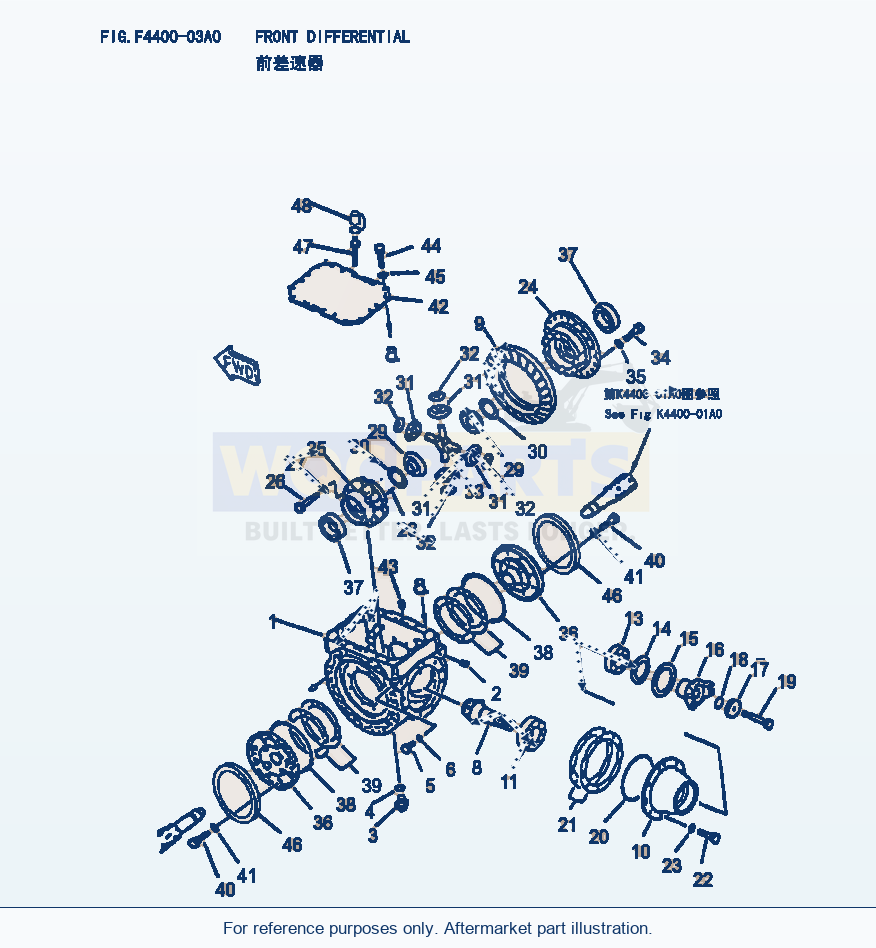 Komatsu WA320-3 Front Axle(Differential) (|000132) parts diagram