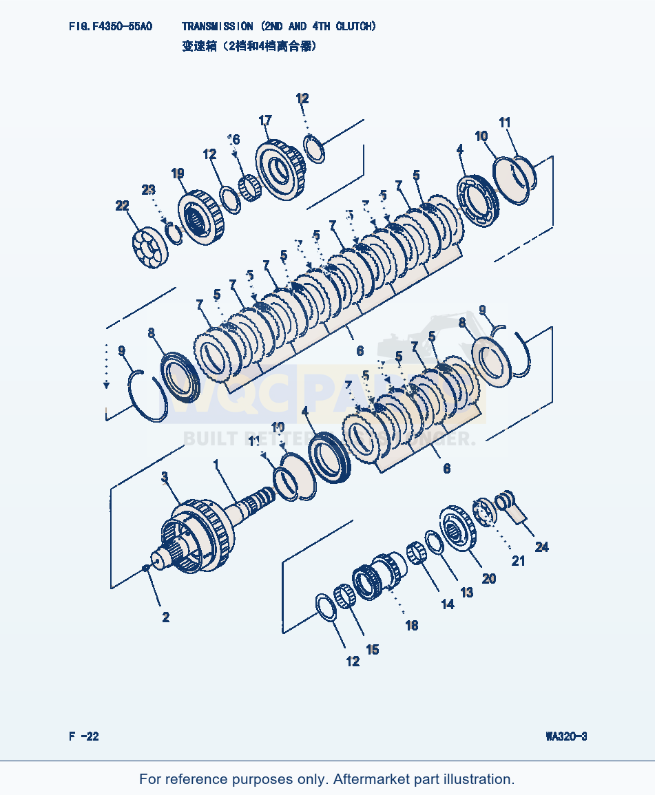 Komatsu WA320-3 Transmission(2Rd And 4Th Clutch) (|000115) parts diagram