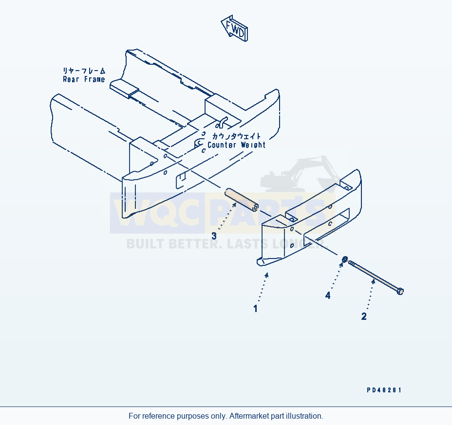 Komatsu WA320-3 Additional Counter Weight(#50001-) parts diagram