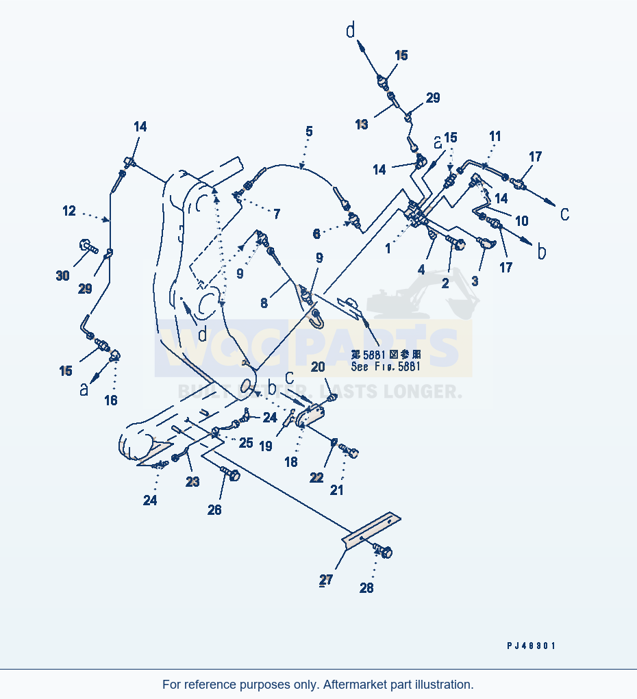 Komatsu WA320-3 Auto Grease System (Bellcrank Line)(#50001-) parts diagram