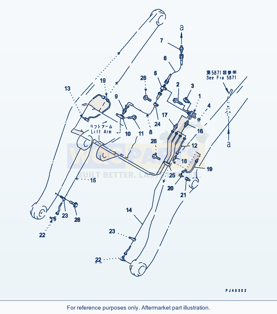 Komatsu WA320-3 Auto Grease System (Lift Arm Line)(#50001-) parts diagram