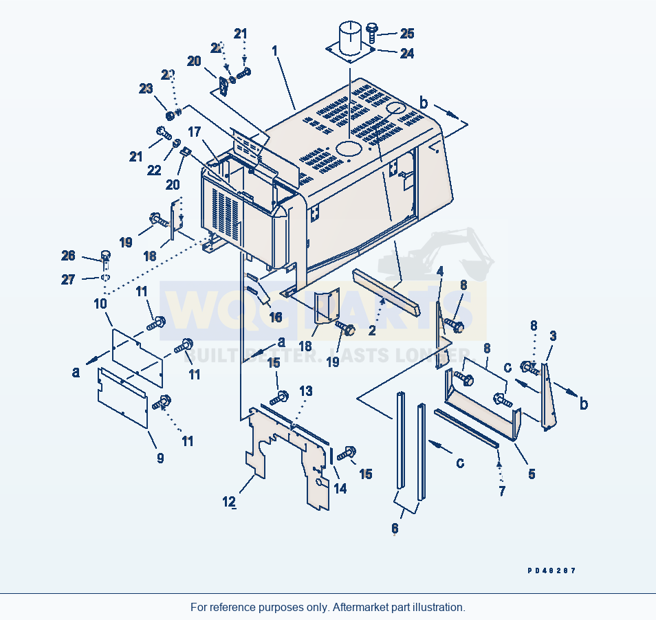 Komatsu WA320-3 Engine Hood (Cold Terrain Spec.)(#50001-) parts diagram