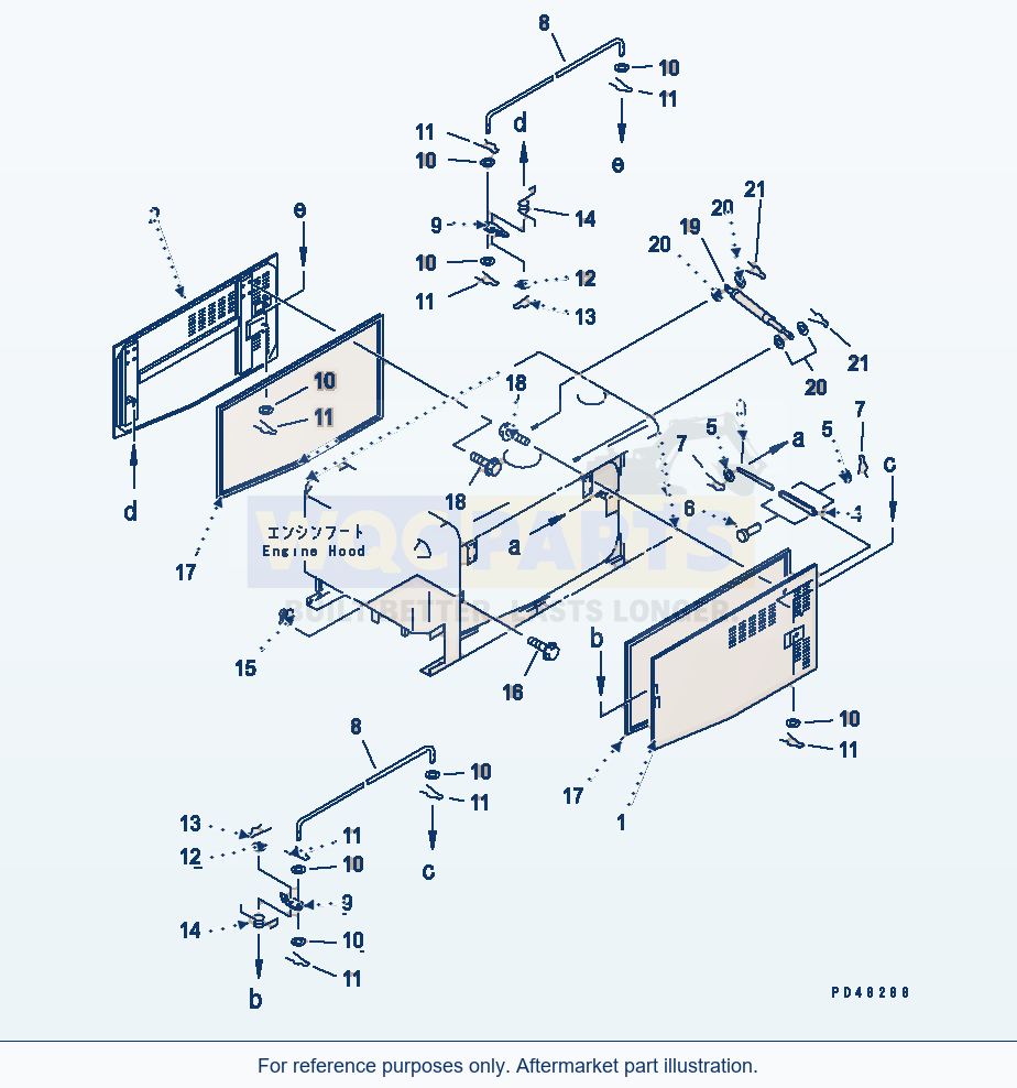 Komatsu WA320-3 Engine Side Cover(#50001-) parts diagram