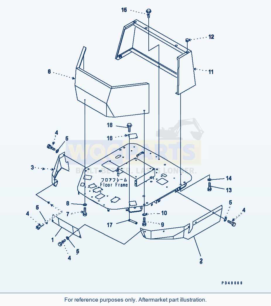 Komatsu WA320-3 Floor Cover And Guard (With Canopy)(#50001-) parts diagram