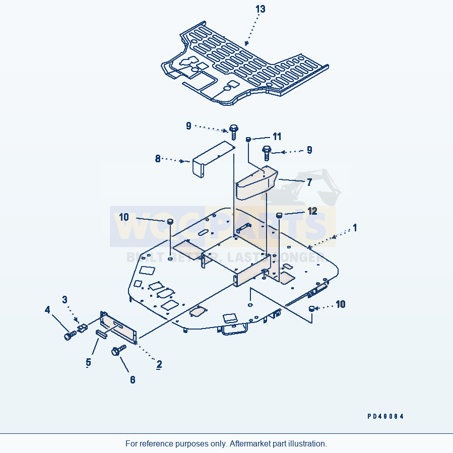 Komatsu WA320-3 Floor Frame(#50001-) parts diagram