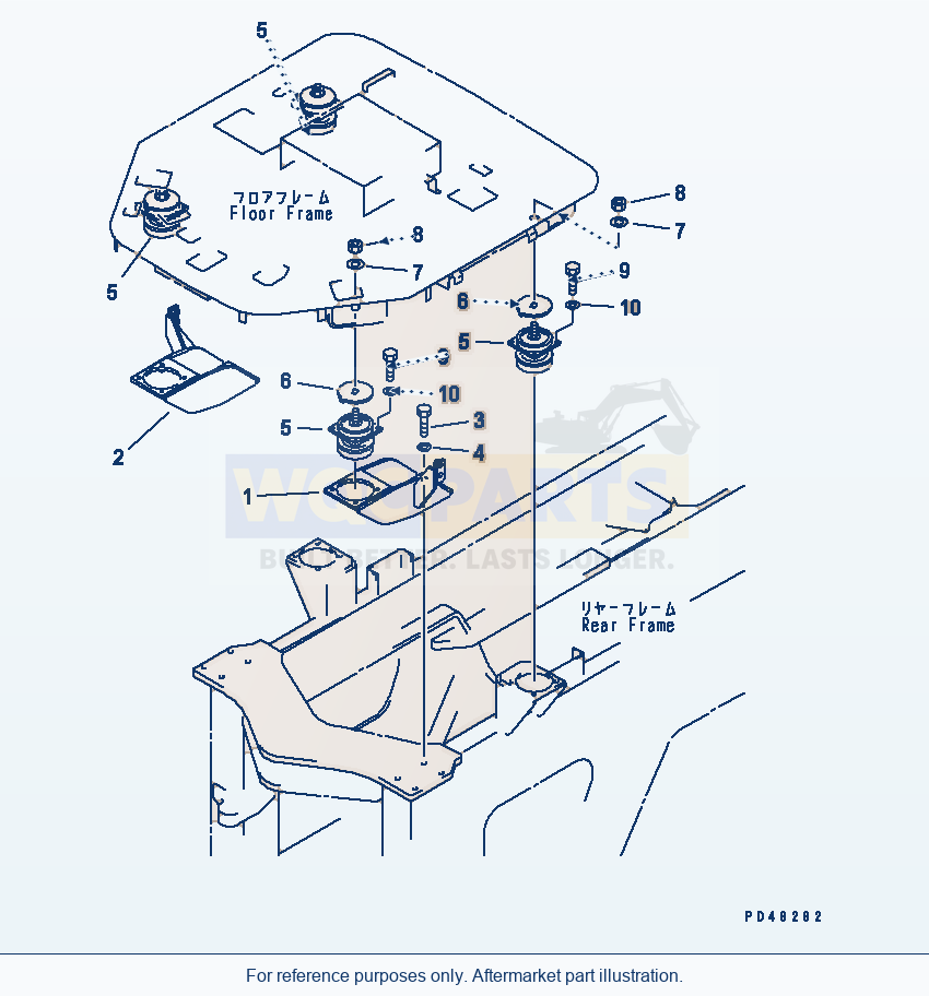 Komatsu WA320-3 Floor Support(#50001-) parts diagram