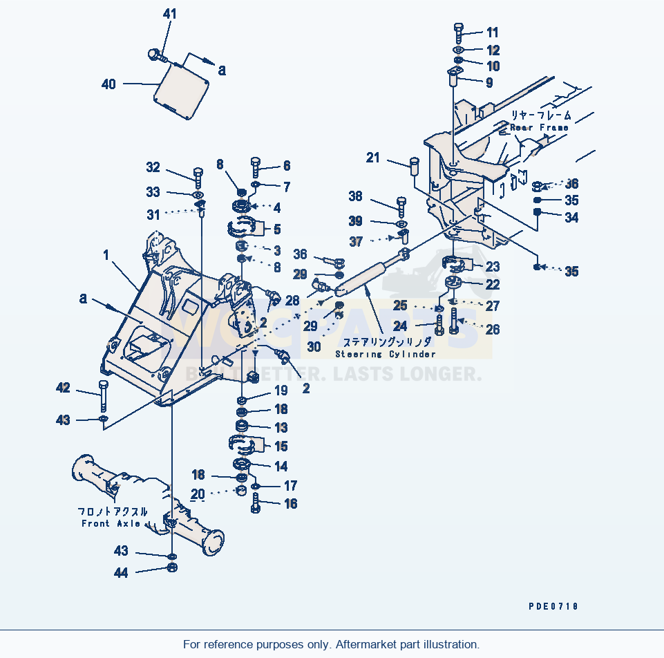 Komatsu WA320-3 Front Frame (With Auto Grease System)(#50001-) parts diagram