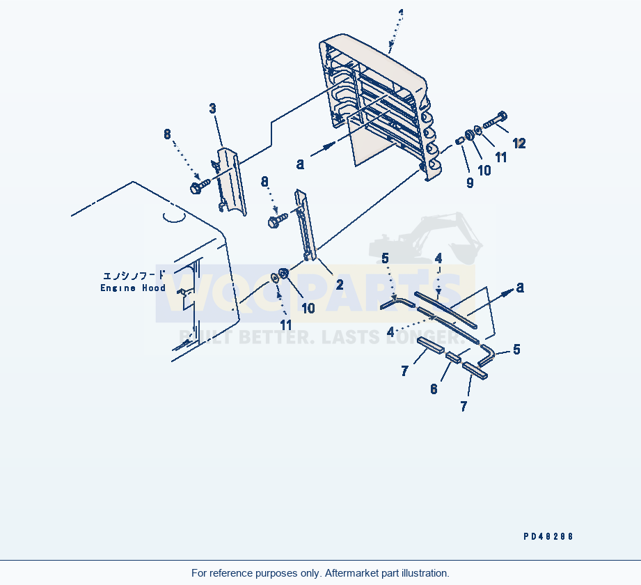 Komatsu WA320-3 Radiator Guard(#50001-) parts diagram